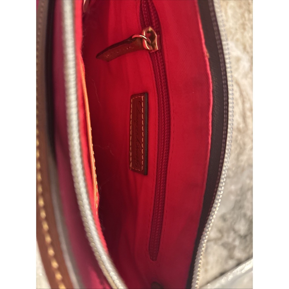Dooney & Bourke Pink Canvas Pouchette Handbag Crossbody Leather Strap 7x9 - Picture 3 of 5